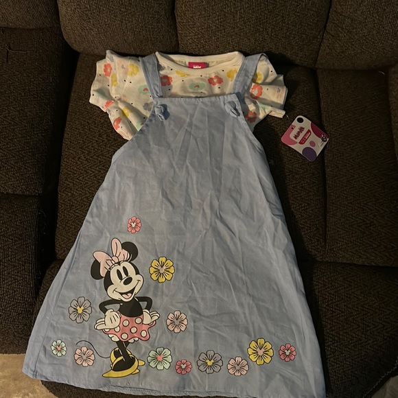 NWT Minnie Mouse 2 piece short sleeve shirt and dress - Picture 1 of 3